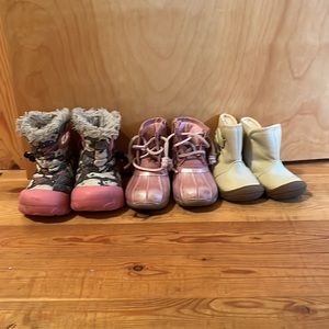 three pairs of children’s boots